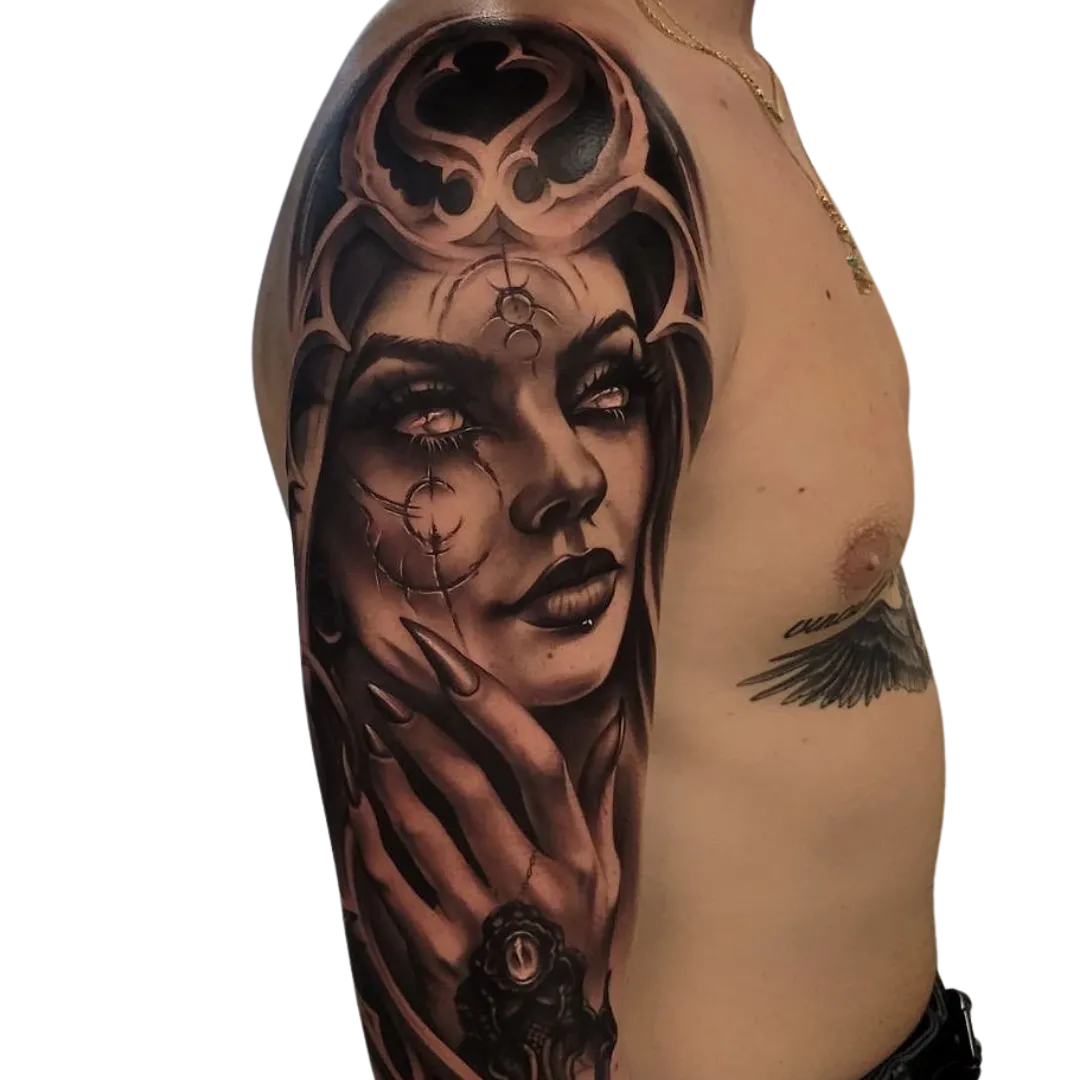 Custom tattoo by Gage Cheesman, Alliance Tattoo Eugene Oregon