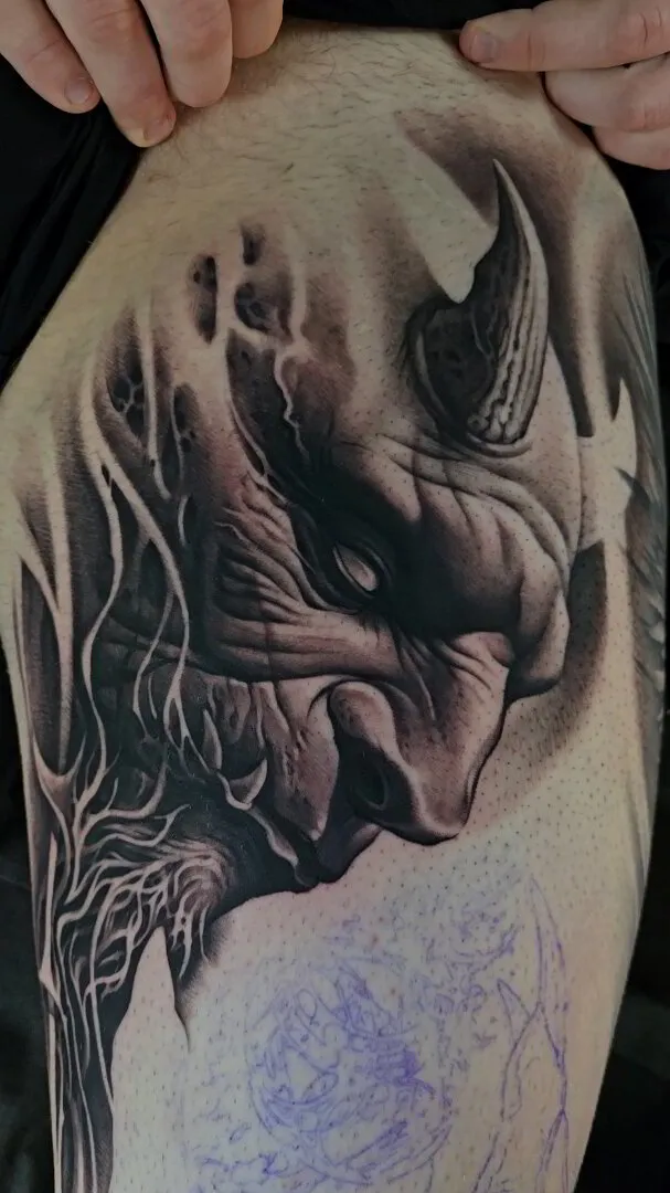 Custom tattoo by Gage Cheesman, Alliance Tattoo Eugene Oregon