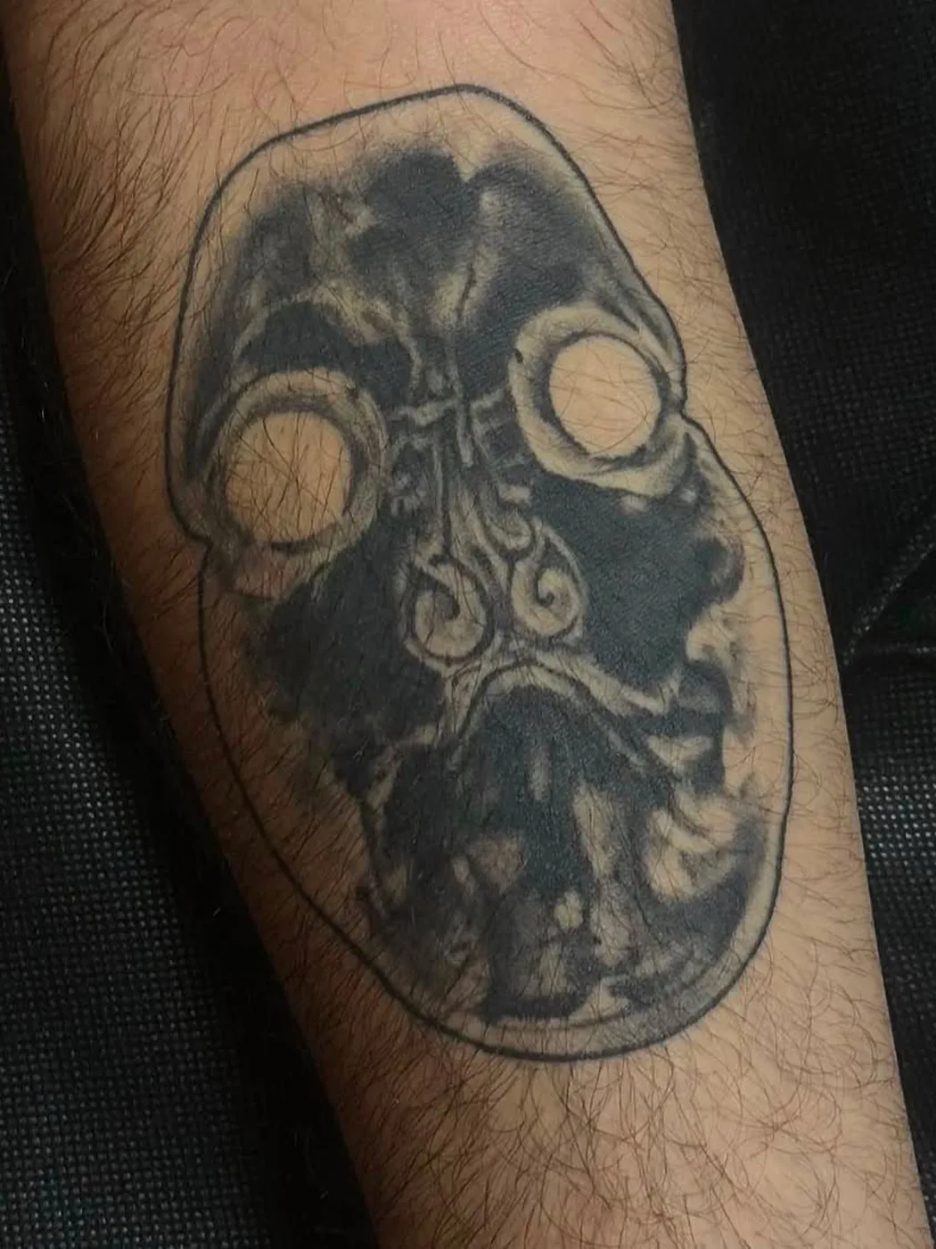 Mask study, healed by Preston, Alliance Tattoo Eugene Oregon